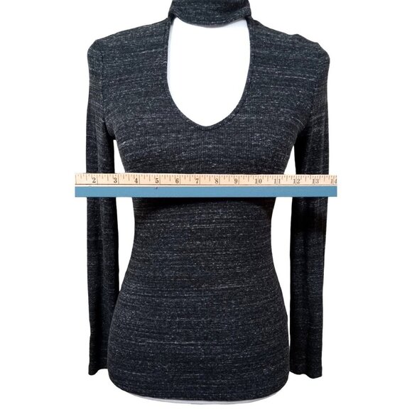 Tart Womens Black/Gray Keyhole Long Sleeve Blouse Size Extra Small - Picture 5 of 7